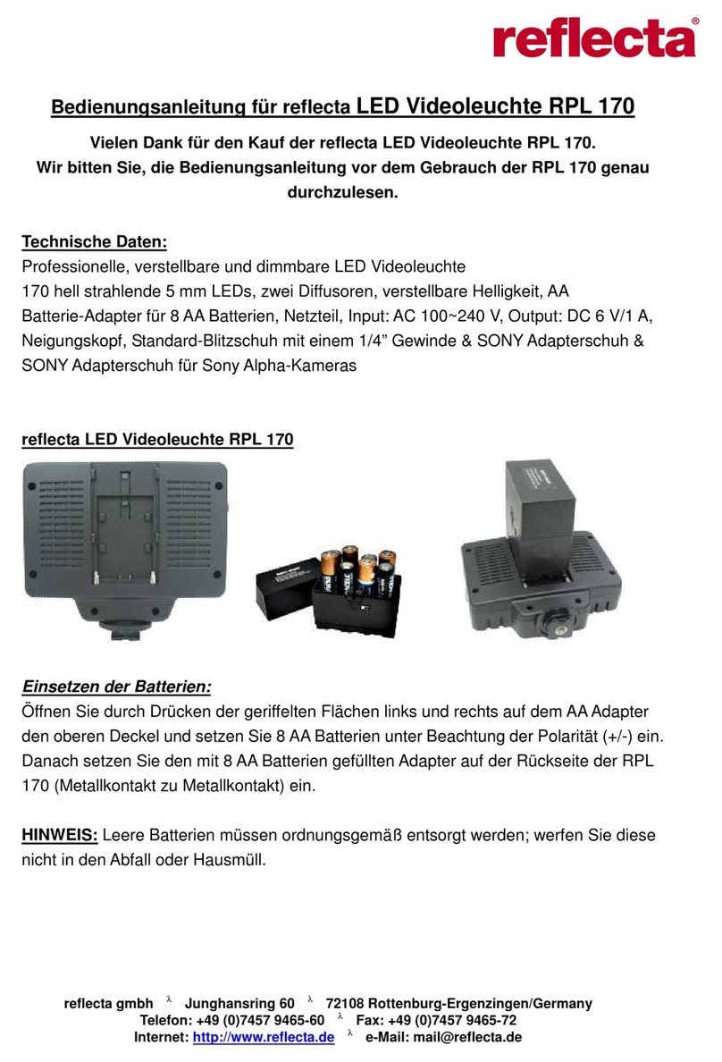 Reflecta RPL 170 user manual