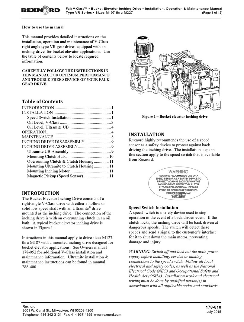 Rexnord Falk V-Class VR Installation, operation & maintenance manual