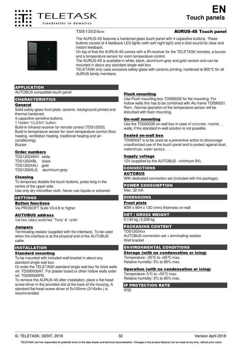 Teletask AURUS-4S quick start guide
