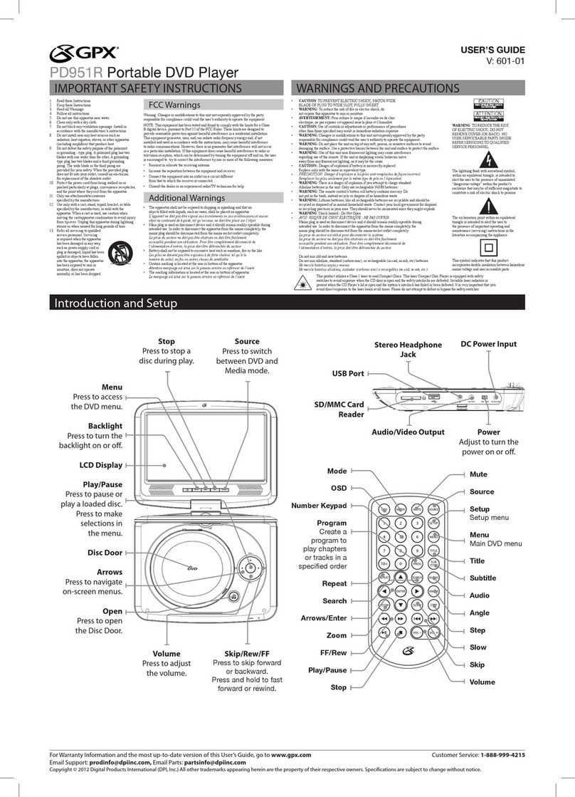 GPX PD951R user guide