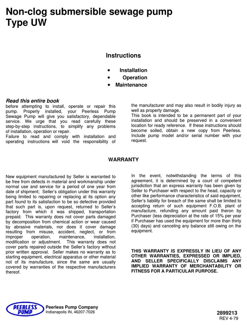 Peerless Pump UWNSB3 instructions