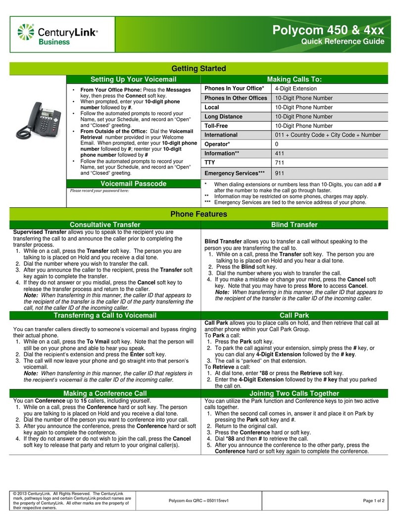 CenturyLink Polycom 4 Series User manual