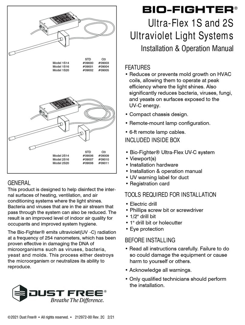 Dust Free BIO-FIGHTER Ultra-Flex 1S Installation & operation manual