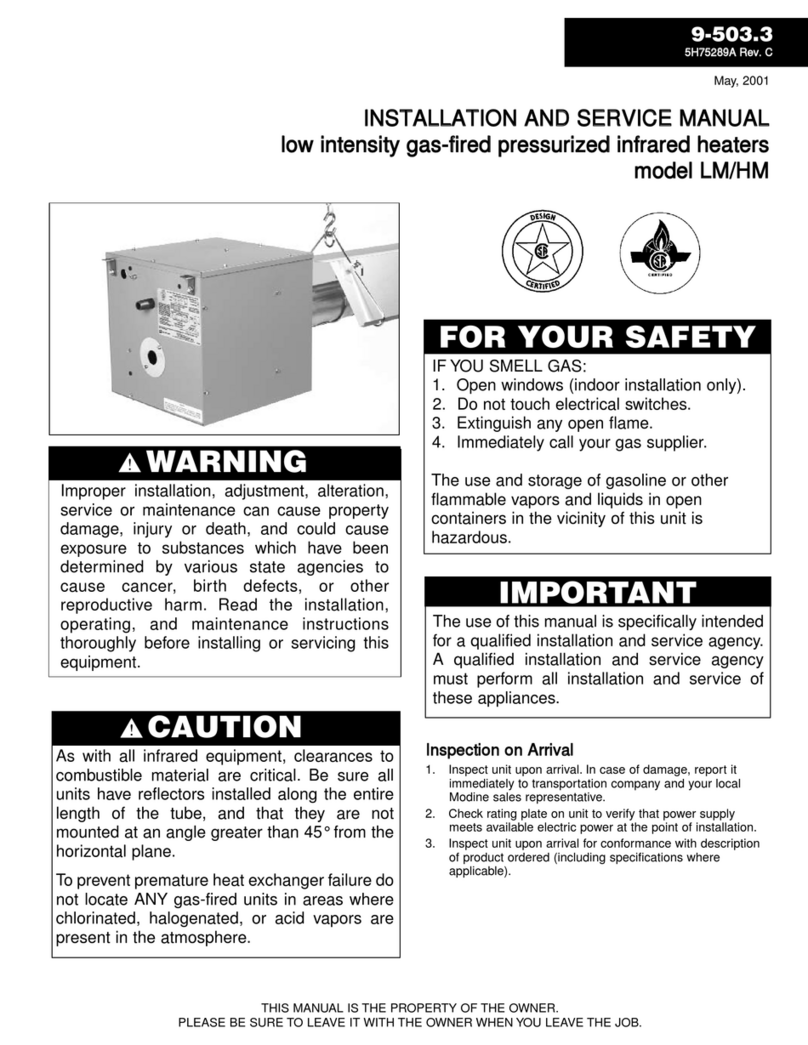 Modine Manufacturing LM Installation and service manual