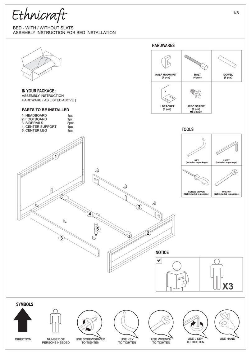 Ethnicraft BED WITH SLATS User manual