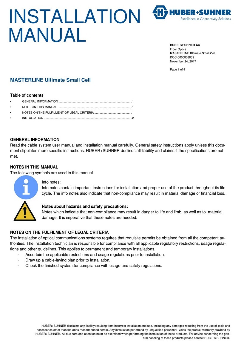 HUBER+SUHNER MASTERLINE Ultimate Small Cell installation manual