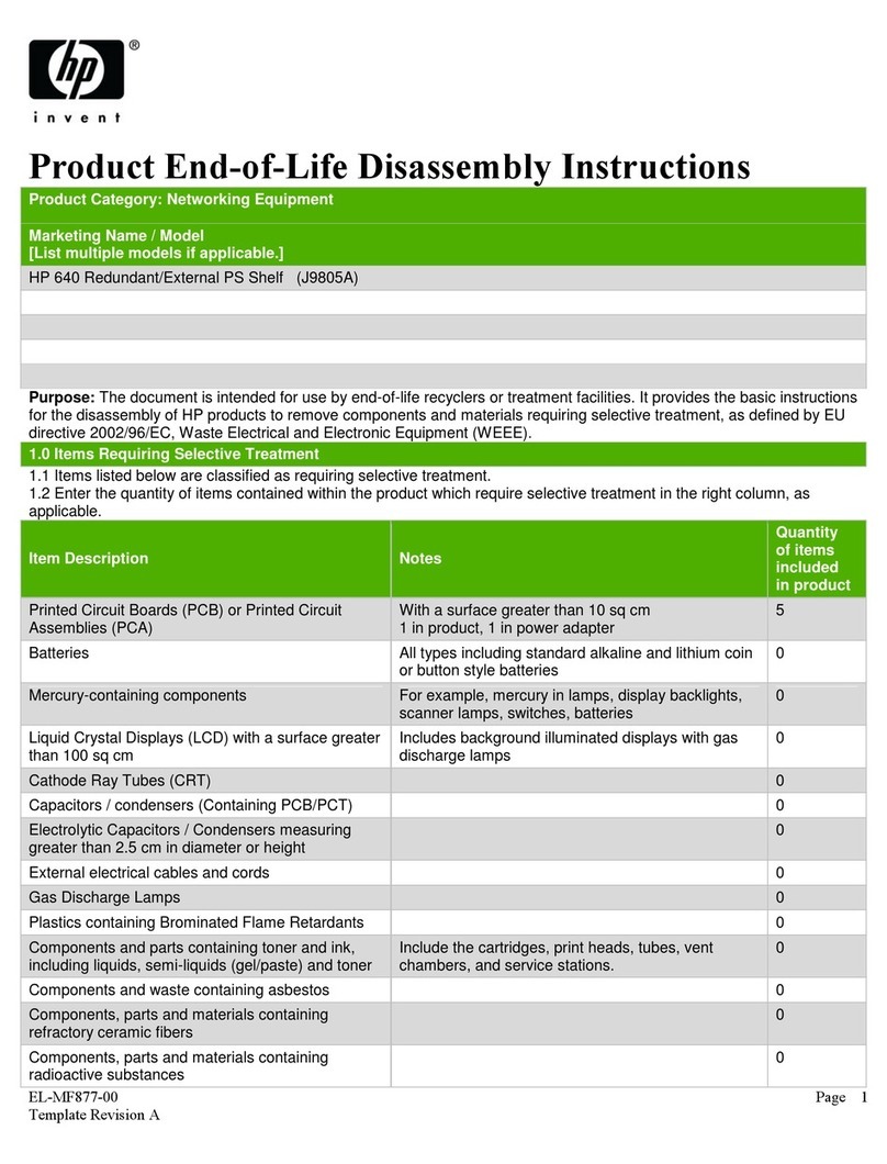 HP Aruba 640 Product End-of-Life Disassembly Instructions