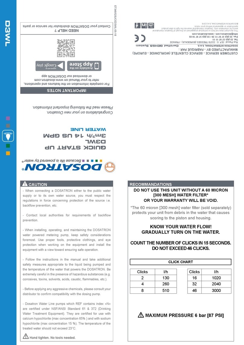 dosatron D3WL Operator's manual dosatron D3WL Operator's manual
