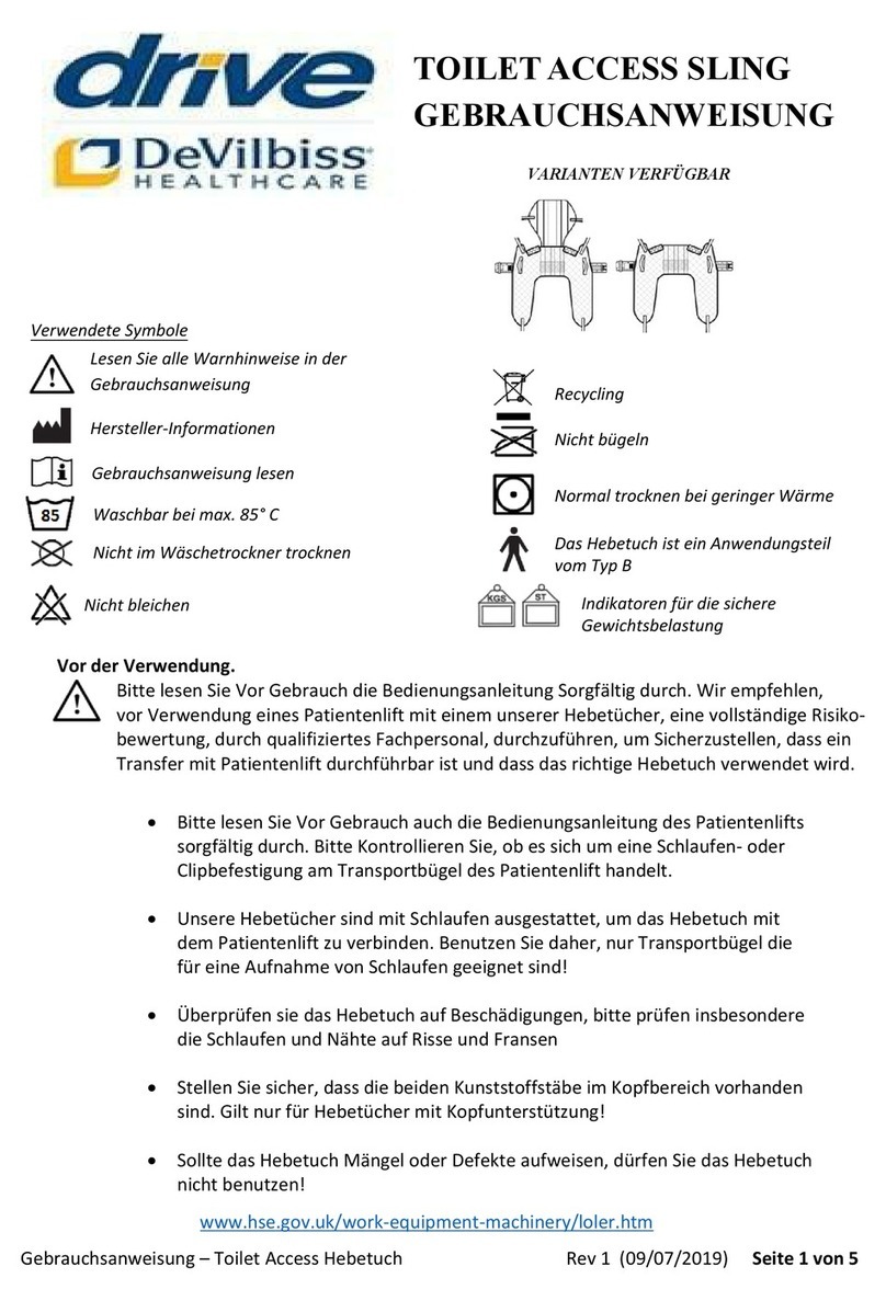 Drive DeVilbiss Healthcare TOILET ACCESS SLING Instructions for use Drive DeVilbiss Healthcare TOILET ACCESS SLING Instructions for use