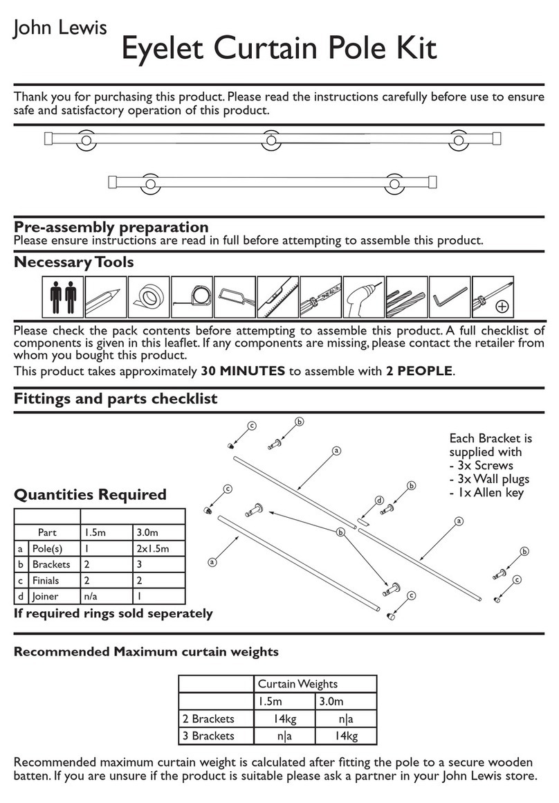 John Lewis Eyelet Curtain Pole Kit manual