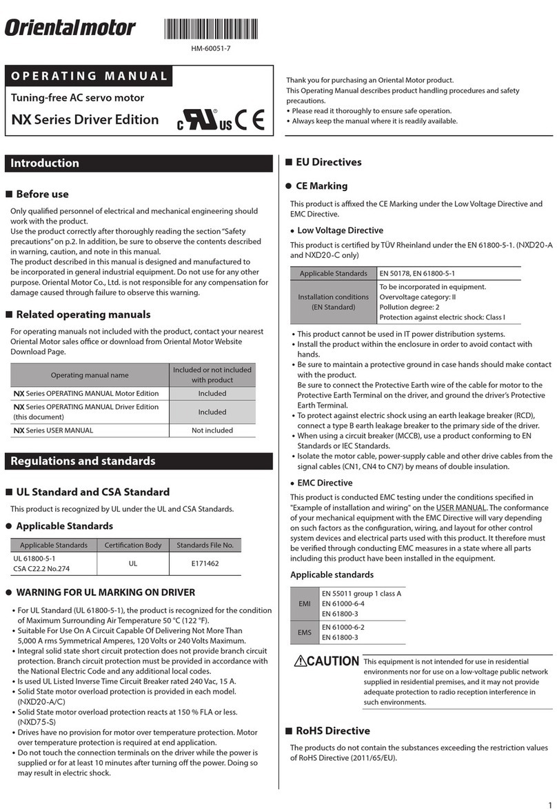 Oriental motor NX Series operating manual