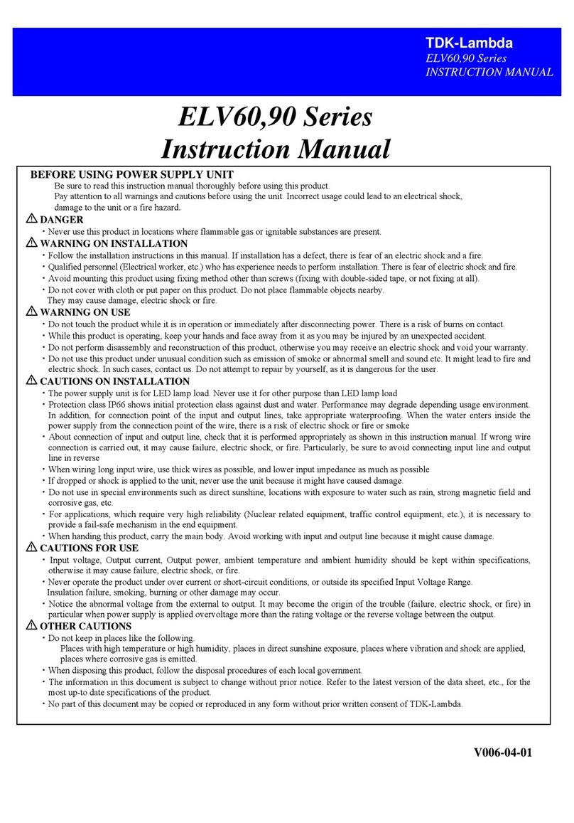 TDK-Lambda ELV60 Series instruction manual