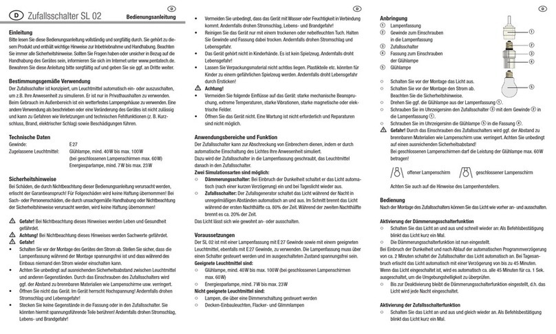 Pentatech SL 02 instruction manual