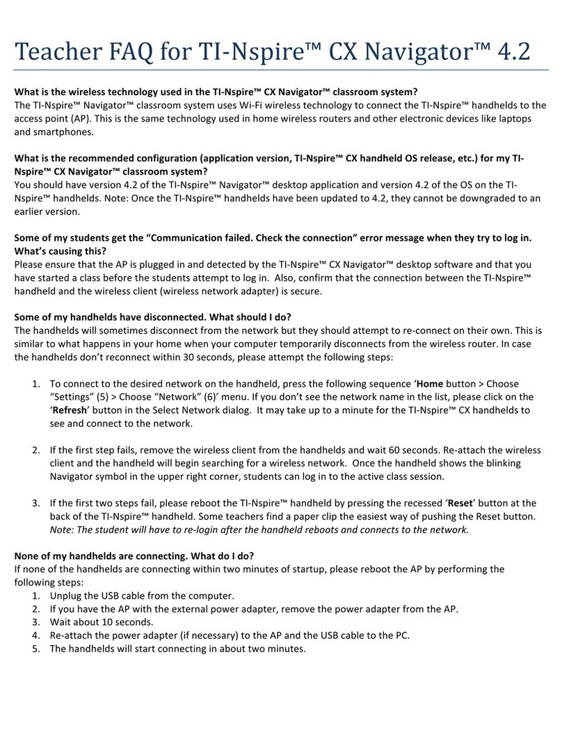 Texas Instruments TI-Nspire CX Navigator 4.2 Faq