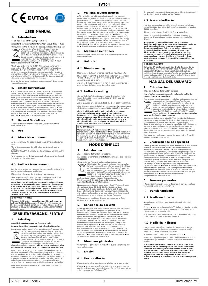 Velleman Perel EVT04 user manual