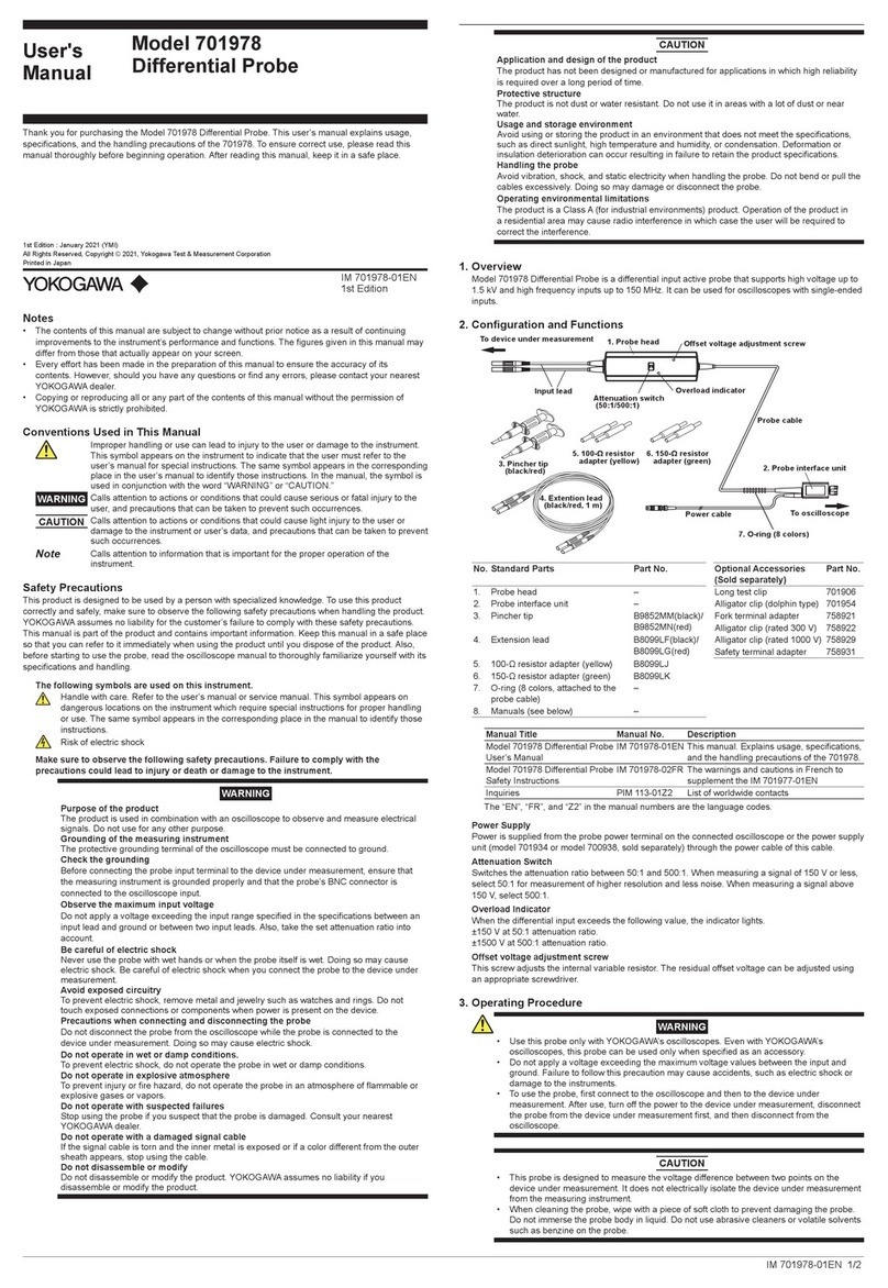 YOKOGAWA 701978 User manual