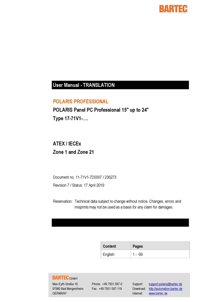 Bartec POLARIS PROFESSIONAL 17-71V1 Series user manual