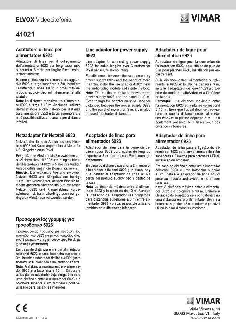 Vimar Elvox 41021 User manual