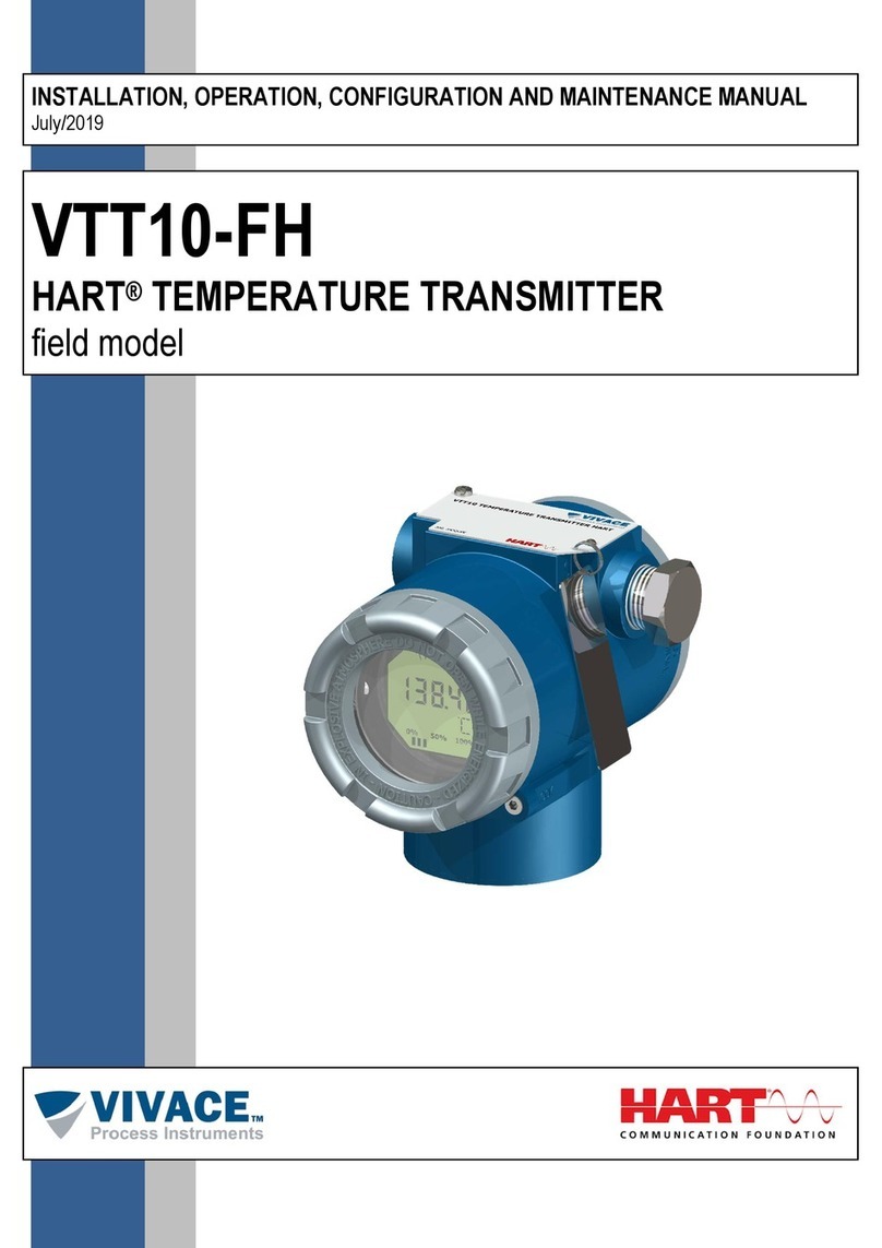 Vivace HART VTT10-FH INSTALLATION, OPERATION, CONFIGURATION AND MAINTENANCE MANUAL