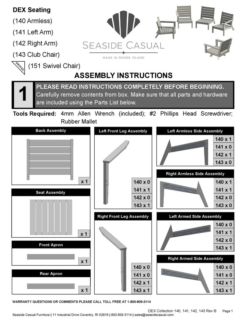 Seaside Casual DEX 140 Assembly instructions