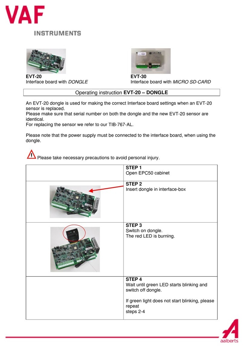 VAF instruments EVT-20 operating instructions