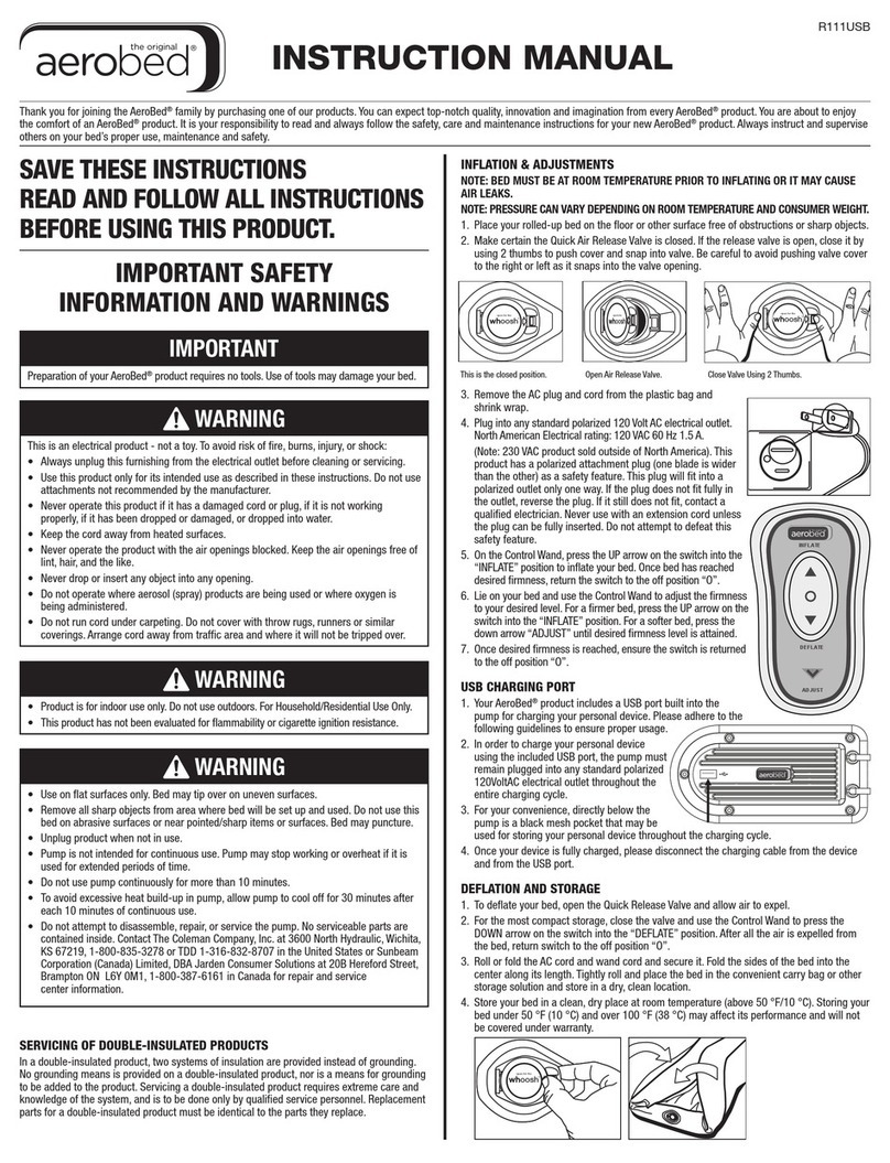 AeroBed R111USB instruction manual