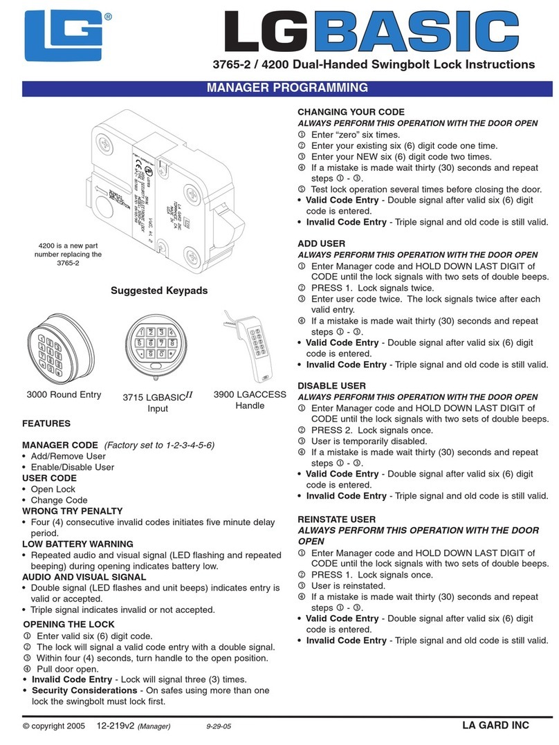 LaGard LGBASIC 3765-2 User manual