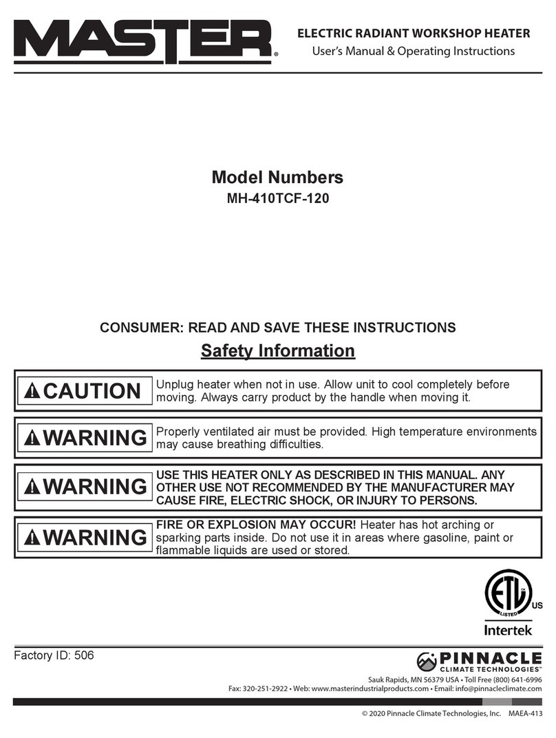 Master MH-410TCF-120 User's manual & operating instructions