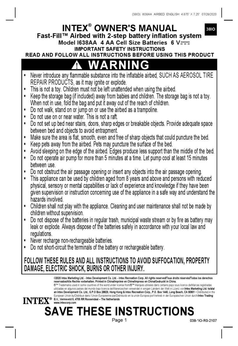 Intex Fast-Fill I638AA owner's manual