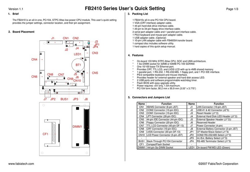 FabiaTech FB2410 Series User's quick setting FabiaTech FB2410 Series User's quick setting