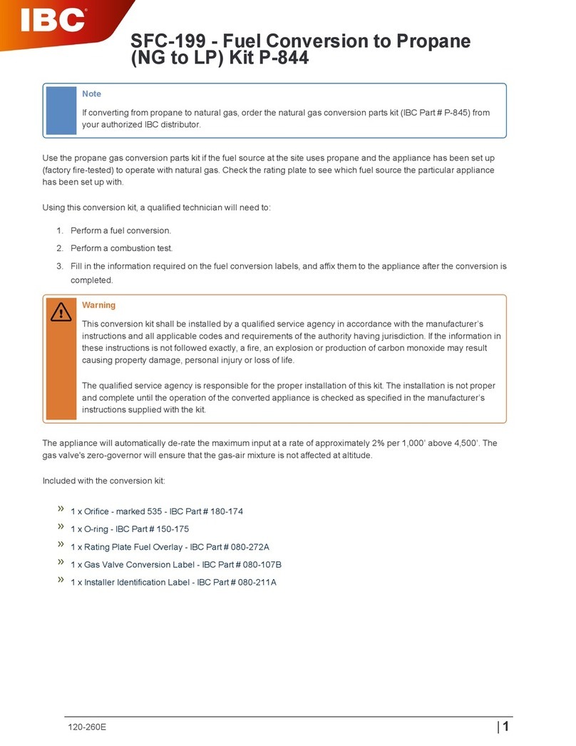 IBC SFC-199 Fuel conversion instructions
