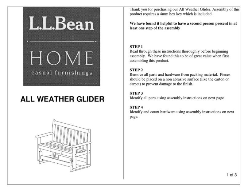 LL Bean All Weather Glider Assembly instructions