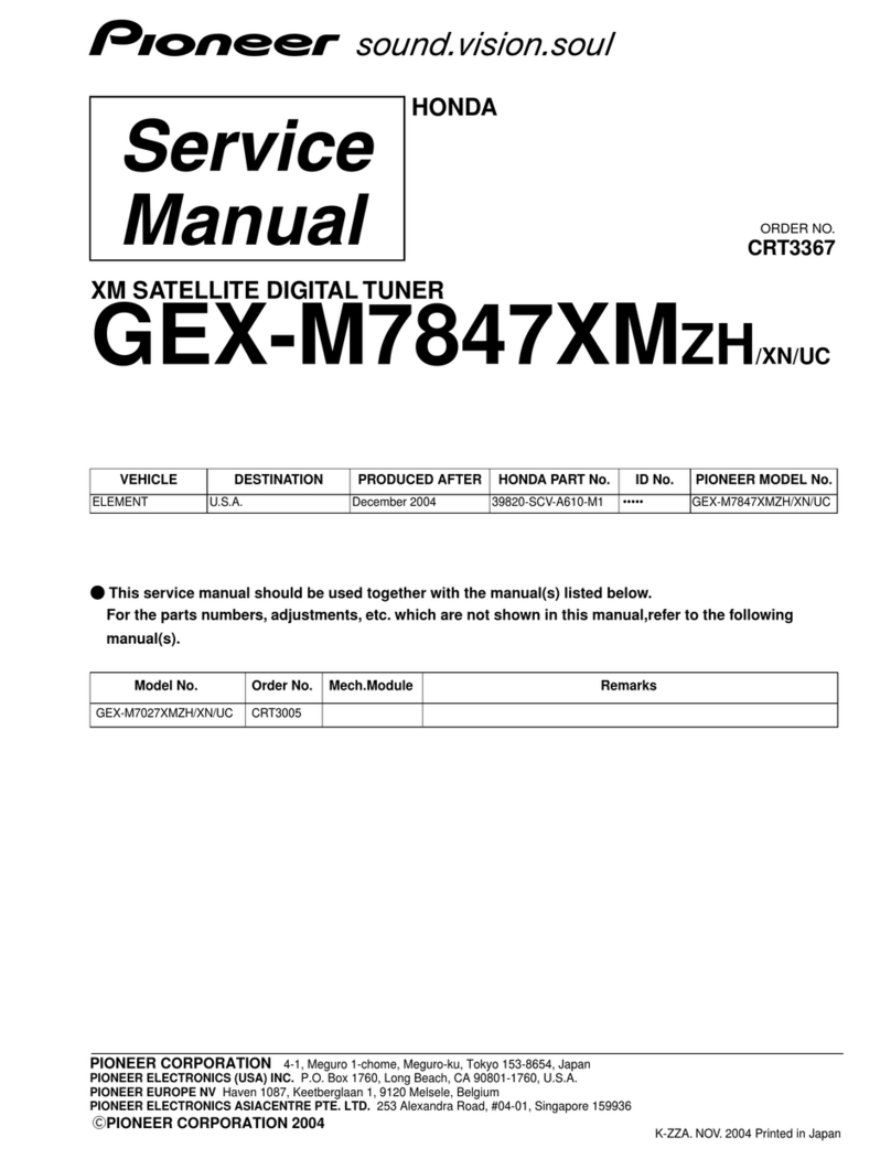Pioneer GEX-M7027XMZH/XN/UC User manual
