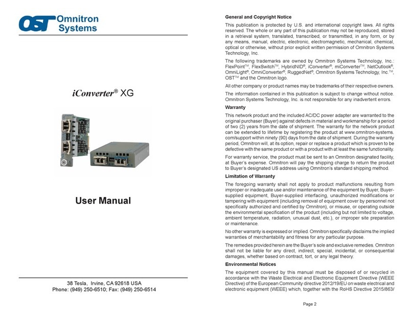 Omnitron Systems iConverter XG User manual