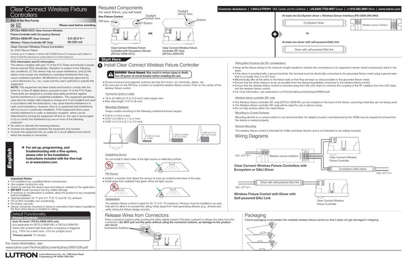 Lutron Electronics DFCSJ-OEM-OCC User manual