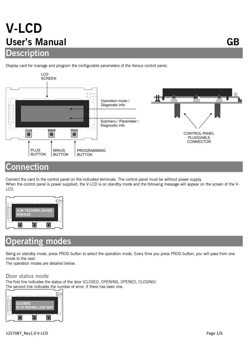JCM Technologies V-LCD user manual