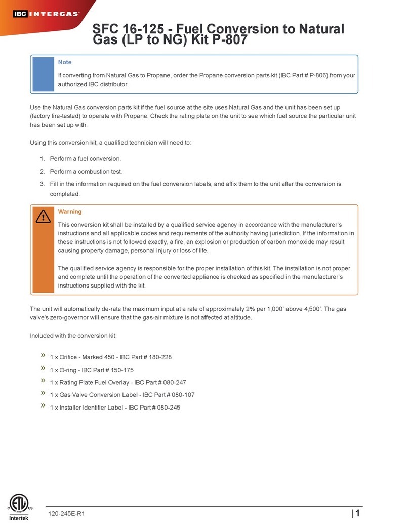 IBC INTERGAS SFC 16-125 User manual