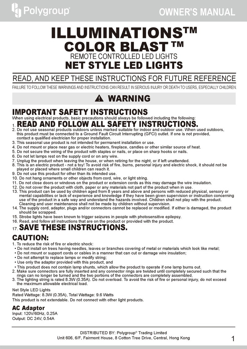 Polygroup ILLUMINATIONS COLOR BLAST NET STYLE LED... User manual Polygroup ILLUMINATIONS COLOR BLAST NET STYLE LED... User manual