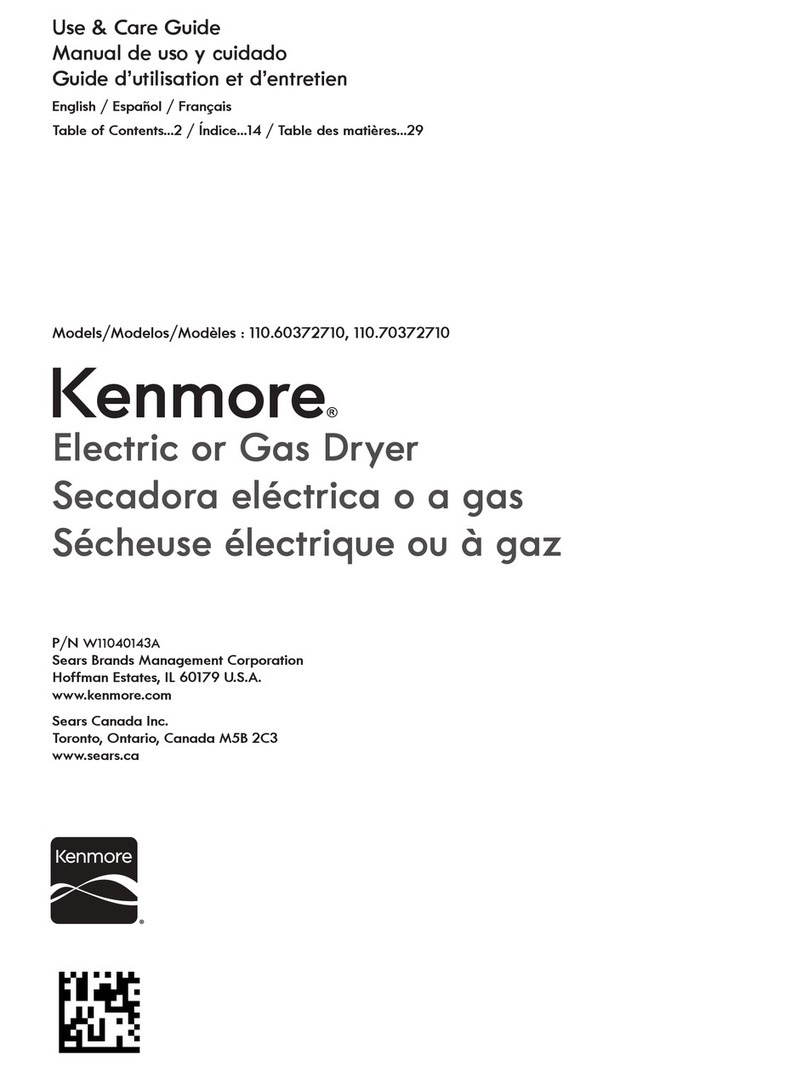 Kenmore 110.60372710 User manual