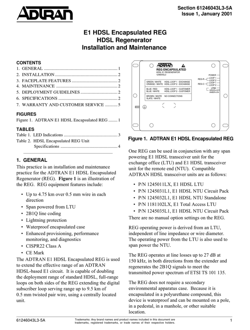 ADTRAN E1 HDSL Installation and Maintenance