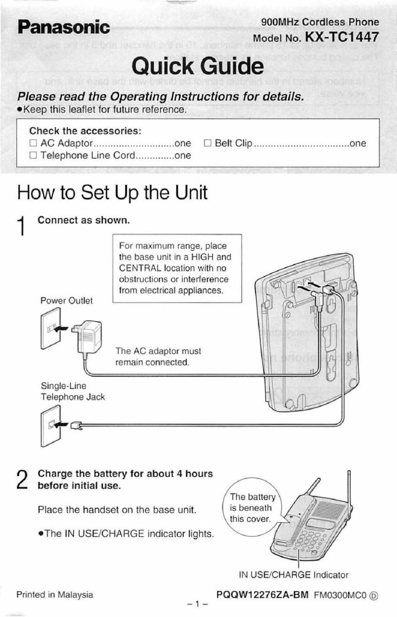 Panasonic KX-TC1447 quick guide
