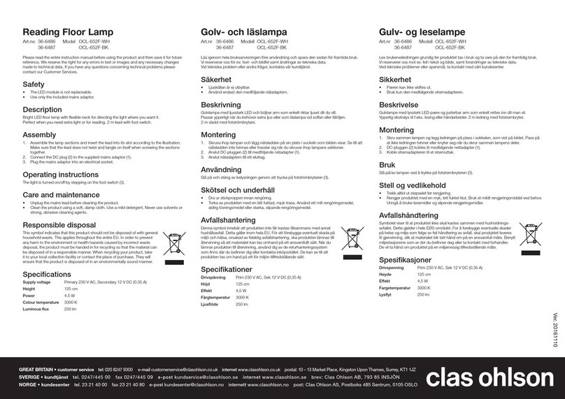 Clas Ohlson OCL-652F-WH User manual