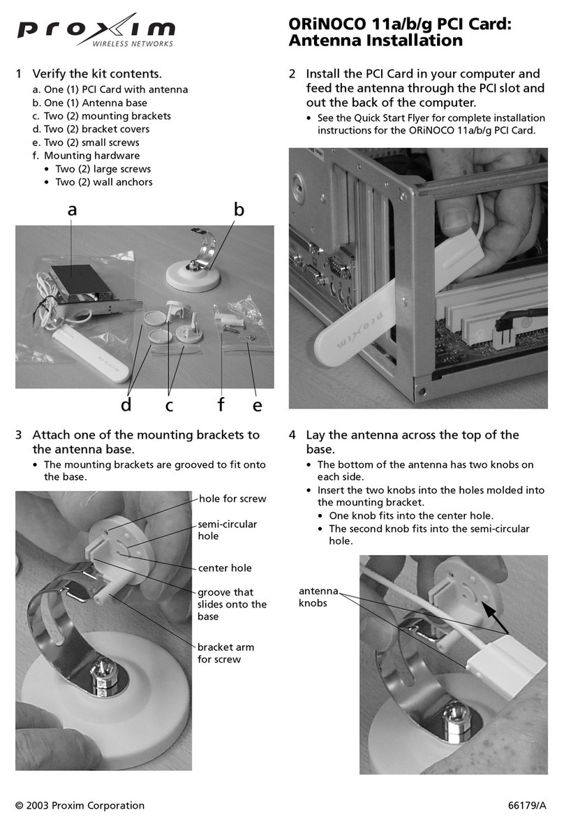 Proxim ORiNOCO 11a/b/g PCI Card Antenna Installation Guide