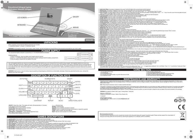 LEXIBOOK JC595i1 Series instruction manual