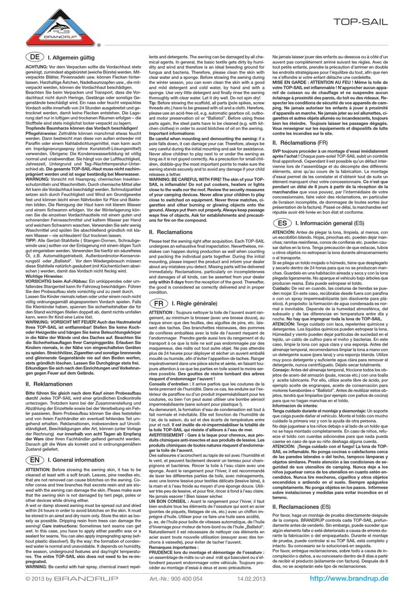 BRANDRUP TOP-SAIL manual