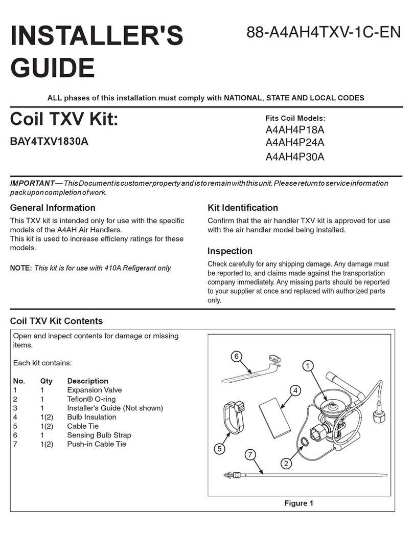 Trane BAY4TXV1830A Assembly instructions
