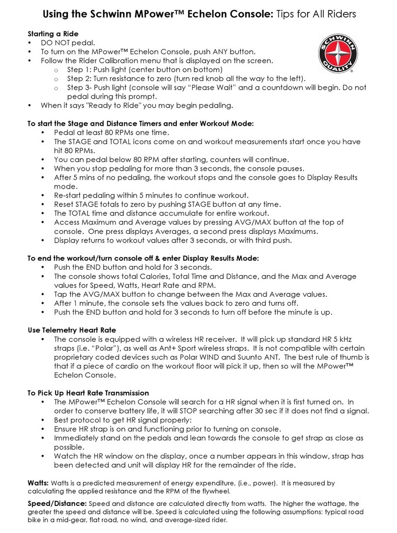 Schwinn MPower Echelon quick start guide