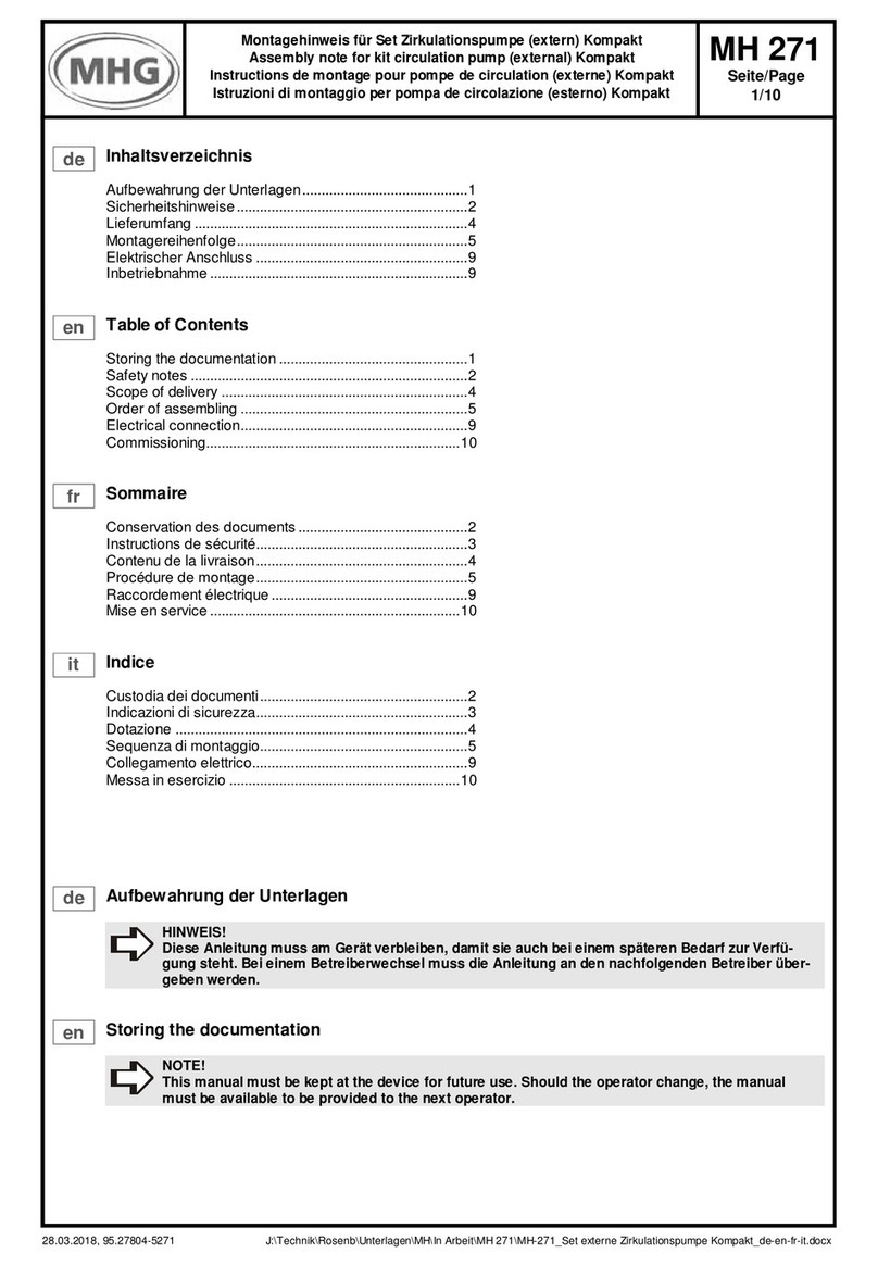 MHG Heating MH 271 Assembly note