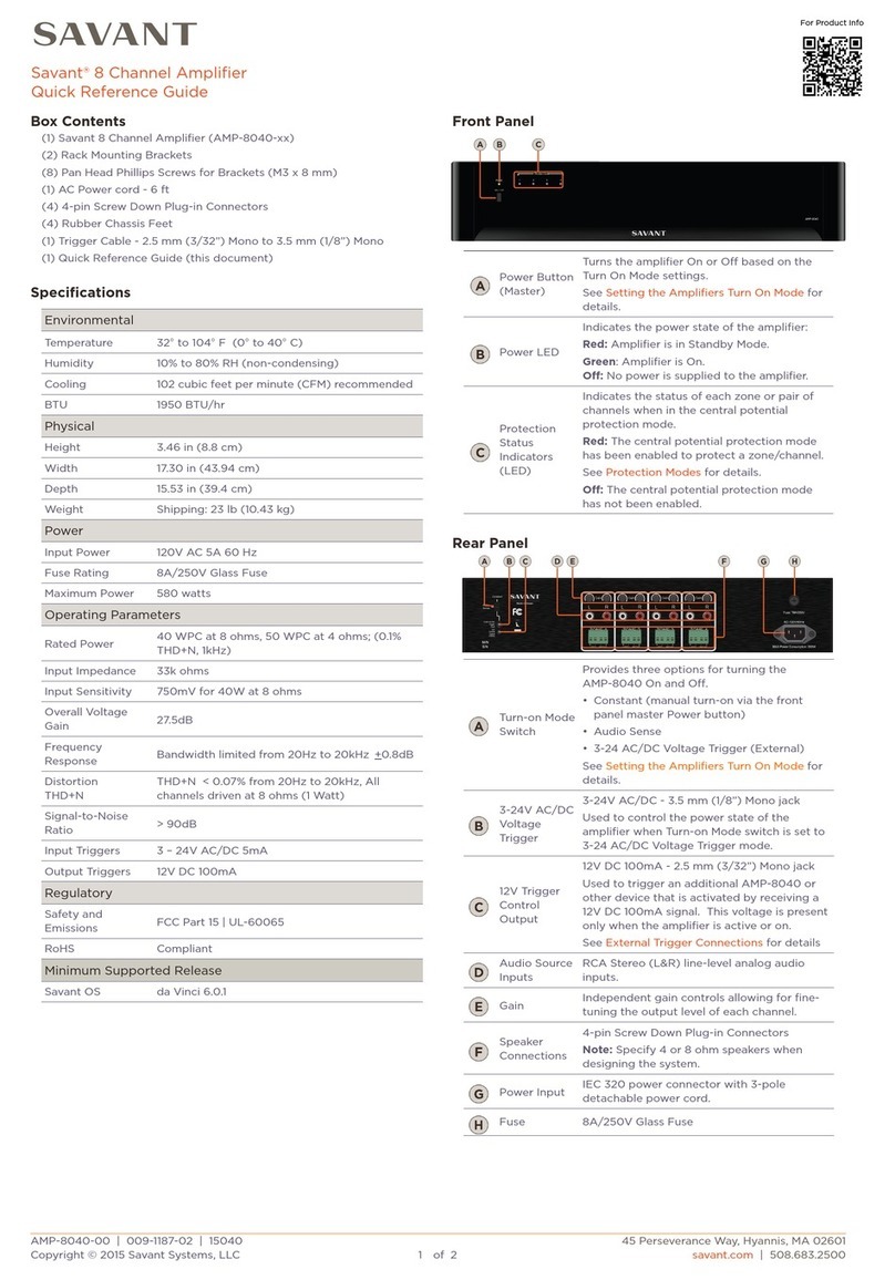 Savant AMP-8040 Series User manual