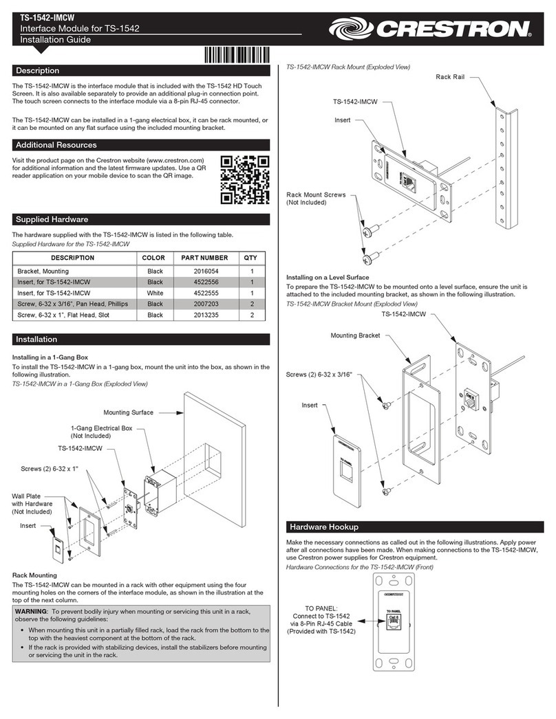 Crestron TS-1542-IMCW User manual